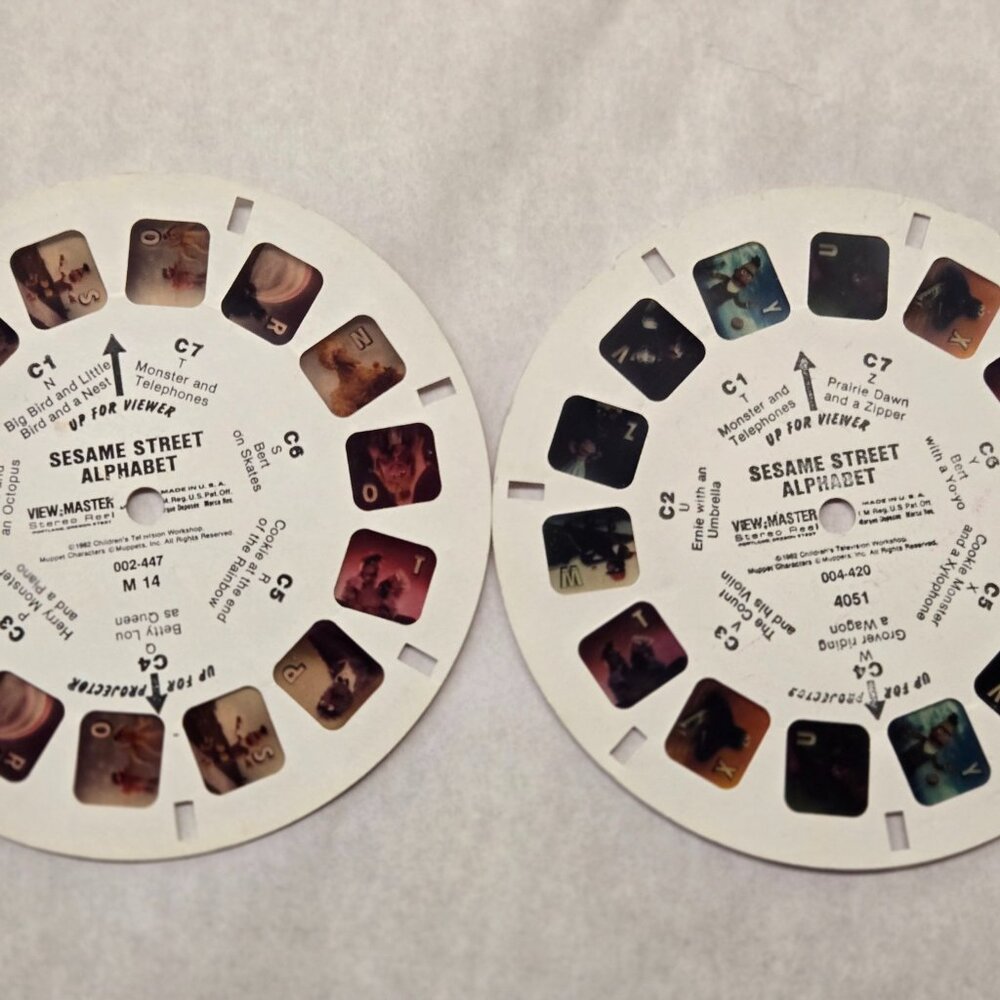 Pair 1982 Sesame Street partial alphabet reels